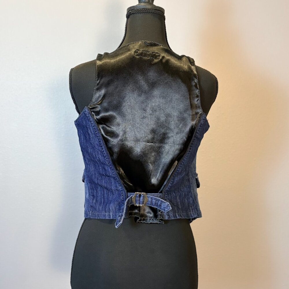 Jean Vest with Satin Like Backing - Picture 4 of 6